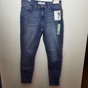 NEW Levi Strauss Tummy Control Mid Rise Skinny Jean 18L W34 L32 Women's